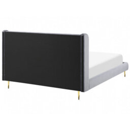Beliani Bed Velvet Forbach 140 X 200 Cm (Eu Double) Grey - thumbnail 5