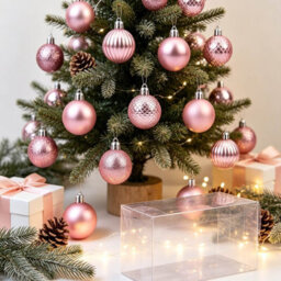 Amorly 36Pack Pink Christmas Ball Ornaments,4Cm Small Shatter Resistant Plastic Hanging Baubles,indoor&outdoor Christmas Tree Decorations - thumbnail 4