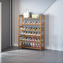 Modcraft 6-Tier Tall Wooden Shoe Rack - Home Storage For Footwear - thumbnail 3