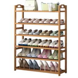 Modcraft 6-Tier Tall Wooden Shoe Rack - Home Storage For Footwear - thumbnail 2