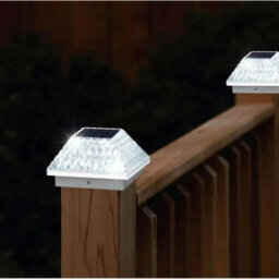 "6 Outdoor Solar Powered Led Deck Post Light Garden Cap Square Fence Lamp 3.5-4""" - thumbnail 6
