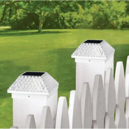 "6 Outdoor Solar Powered Led Deck Post Light Garden Cap Square Fence Lamp 3.5-4""" - thumbnail 5