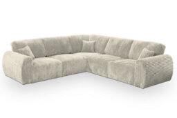 Sereno Jumbo Cord Large Corner Sofa Beige Fullback