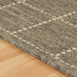 Checked Flatweave Grey Anti Slip Bordered Rug For Living Room, Bedroom And Dining Room-120Cm X 160Cm - thumbnail 2