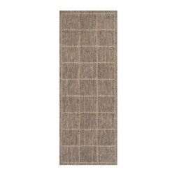 Checked Flatweave Grey Anti Slip Bordered Rug For Living Room, Bedroom And Dining Room-120Cm X 160Cm - thumbnail 4