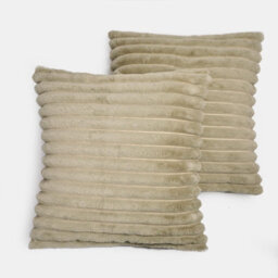 Ohs 2 Pack Faux Fur Thick Rib Cushion Covers - Sage - thumbnail 5