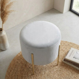 Garden Greatness Hayes Round Velvet Stool Metal - thumbnail 2