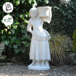Large Gypsy Girl Statue With Basket - thumbnail 2