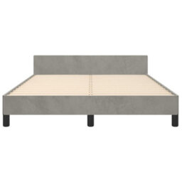 Berkfield Bed Frame With Headboard Light Grey 180X200Cm 6Ft Super King Velvet - thumbnail 5