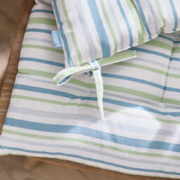 Dibor Set Of 2 Blue Striped Indoor Outdoor Garden Furniture Seat Pad Cushions (L)40Cm X (W)40Cm - thumbnail 3