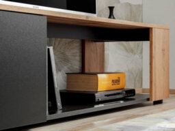 "Arte Maze Ii Tv Entertainment Unit 200Cm In Black & Oak Wotan - Modern Wall System For Tvs Up To 65""" - thumbnail 7