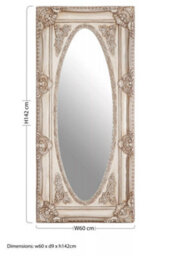 Orsina Functional Champagne Finish Oval Border Wall Mirror, Timeless Mirror For Livingroom, Elegant Modern Mirror - thumbnail 6