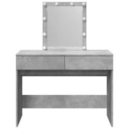 Berkfield Dressing Table With Led Concrete Grey 100X40X130 Cm - thumbnail 5