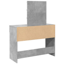 Berkfield Dressing Table With Led Concrete Grey 100X40X130 Cm - thumbnail 7