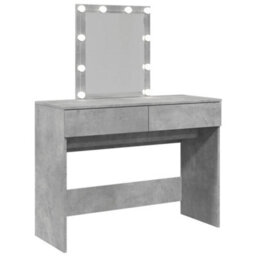 Berkfield Dressing Table With Led Concrete Grey 100X40X130 Cm - thumbnail 8