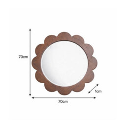 Melody Maison Dark Wood Scalloped Edge Bevelled Wall Mirror - 70Cm - thumbnail 9