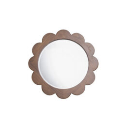 Melody Maison Dark Wood Scalloped Edge Bevelled Wall Mirror - 70Cm - thumbnail 8