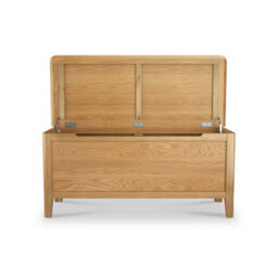 Saxon Oak Ottoman Blanket Box - Fully Assembled By Roseland Furniture - thumbnail 3