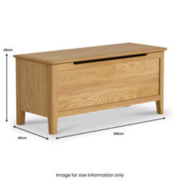 Saxon Oak Ottoman Blanket Box - Fully Assembled By Roseland Furniture - thumbnail 6
