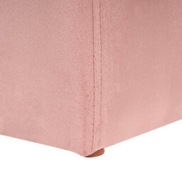 Beliani Pink Velvet U-Shaped Pouffe Ottoman - Compact Modern Living Room Seat And Footstool - thumbnail 6
