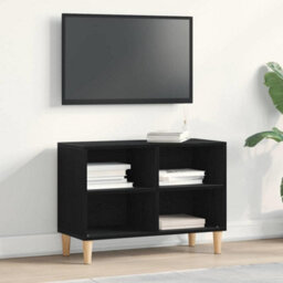 Berkfield Black Oak Tv Cabinet - 69.5X30X50 Cm, Made From Engineered Wood - thumbnail 1