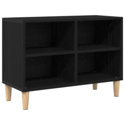 Berkfield Black Oak Tv Cabinet - 69.5X30X50 Cm, Made From Engineered Wood - thumbnail 2