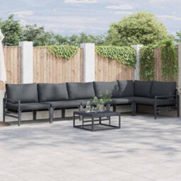 Berkfield Garden Sofa Set 7 Pcs Anthracite Steel - thumbnail 1
