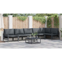 Berkfield Garden Sofa Set 7 Pcs Anthracite Steel - thumbnail 6