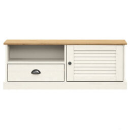 Berkfield Tv Cabinet Vigo White 106X40X40 Cm Solid Wood Pine - thumbnail 5