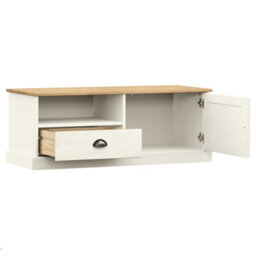 Berkfield Tv Cabinet Vigo White 106X40X40 Cm Solid Wood Pine - thumbnail 4