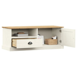 Berkfield Tv Cabinet Vigo White 106X40X40 Cm Solid Wood Pine - thumbnail 3
