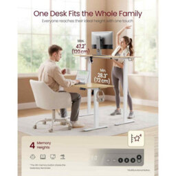Electric Adjustable Office Desk With Memory Presets, Sit Stand Design And Sedentary Reminder, Golden Oak - thumbnail 3