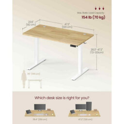 Electric Adjustable Office Desk With Memory Presets, Sit Stand Design And Sedentary Reminder, Golden Oak - thumbnail 2