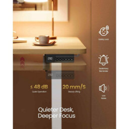 Electric Adjustable Office Desk With Memory Presets, Sit Stand Design And Sedentary Reminder, Golden Oak - thumbnail 5