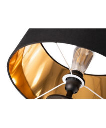 Lighting Supermarket Arezo Black Glass Cylinder Table Lamp Cw Gold Lined Black Shade - thumbnail 3