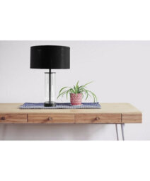 Lighting Supermarket Arezo Black Glass Cylinder Table Lamp Cw Gold Lined Black Shade - thumbnail 7