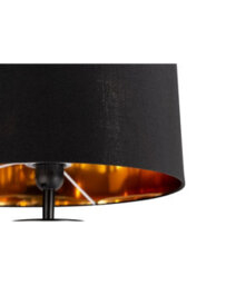Lighting Supermarket Arezo Black Glass Cylinder Table Lamp Cw Gold Lined Black Shade - thumbnail 4