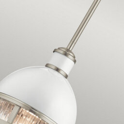 Luminosa Lighting Luminosa Kichler Tollis Globe Pendant Ceiling Light Brushed Nickel & White - thumbnail 4