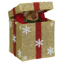 Urbn-Living Urbnliving 31Cm Height Christmas Santa Teddy Pop Up Musical Tunes Novelty Fun Toy Gift Decoration Gold Box & Red Bow - Bear Santa - thumbnail 4