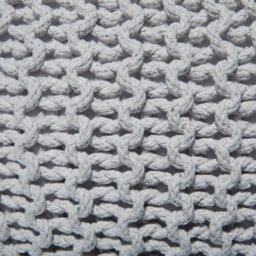 Wyld And Coco Knitted Round Pouffe Light Grey 50Cm Diameter X 35Cm High - thumbnail 5