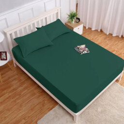 Ameha Fitted Sheet 25 Cm Extra Deep Hotel Quality Bedroom Anti Allergic Single, 91X190Cm Emerald Green Fitted Bed Sheets - thumbnail 9