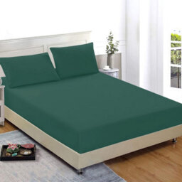 Ameha Fitted Sheet 25 Cm Extra Deep Hotel Quality Bedroom Anti Allergic Single, 91X190Cm Emerald Green Fitted Bed Sheets - thumbnail 2