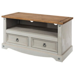 Core Products Grey Waxed Flat Screen Tv Unit Premium Corona H51.0Cm X W95.0Cm X D43.5Cm - thumbnail 1