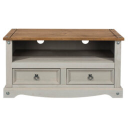 Core Products Grey Waxed Flat Screen Tv Unit Premium Corona H51.0Cm X W95.0Cm X D43.5Cm - thumbnail 2