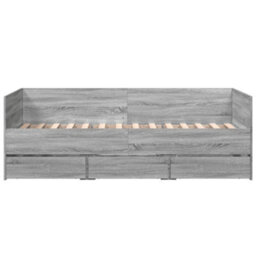 Berkfield Daybed With Drawers Without Mattress Grey Sonoma 90X190 Cm Single - thumbnail 4