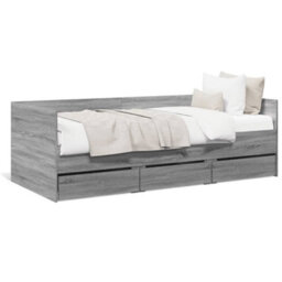 Berkfield Daybed With Drawers Without Mattress Grey Sonoma 90X190 Cm Single - thumbnail 2