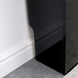 Furniturehmd Modern Radiator Cover High Gloss Black Decorative Cabinet For Living Room, Bedroom,horizontal Slats,large - thumbnail 6