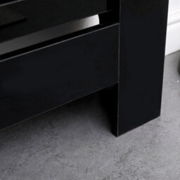 Furniturehmd Modern Radiator Cover High Gloss Black Decorative Cabinet For Living Room, Bedroom,horizontal Slats,large - thumbnail 5