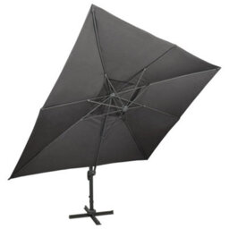 Walplus Cantilever Garden Parasol With Double Top Anthracite 400X300 Cm - thumbnail 2