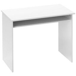 Selu 90Cm High Gloss White Compact Study Desk With Under-Desk Shelf - Wyld Haus - thumbnail 2